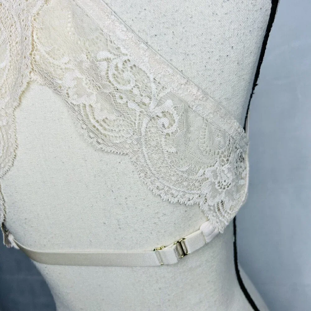 Third Love 32E / 34D Beige Lace Racerback Women's Underwire Lined Bra